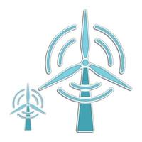 Flat icon a renewable energy wind turbines for apps or websites vector