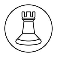 rounded the a rook chess piece line art icon for apps or websites vector