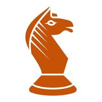 Knight chess piece flat color icon for apps or websites vector