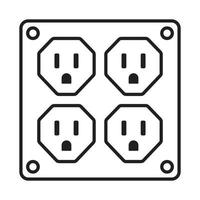 Four nema 5-15 power outlet line art vector icon for apps or websites