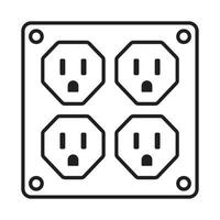 Four nema 5-15 power outlet line art vector icon for apps or websites