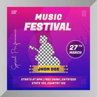 Social media post music event baner or flyer for social media template vector