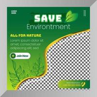 social media post nature environmental baner or flyer for social media template vector