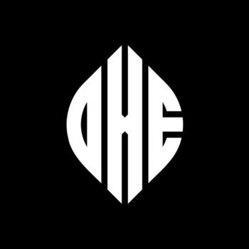 DXE circle letter logo design with circle and ellipse shape. DXE ellipse letters with typographic style. The three initials form a circle logo. DXE Circle Emblem Abstract Monogram Letter Mark Vector. vector