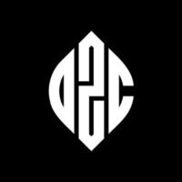 DZC circle letter logo design with circle and ellipse shape. DZC ellipse letters with typographic style. The three initials form a circle logo. DZC Circle Emblem Abstract Monogram Letter Mark Vector. vector