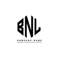 BNL letter logo design with polygon shape. BNL polygon and cube shape logo design. BNL hexagon vector logo template white and black colors. BNL monogram, business and real estate logo.