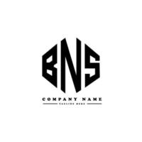 BNS letter logo design with polygon shape. BNS polygon and cube shape logo design. BNS hexagon vector logo template white and black colors. BNS monogram, business and real estate logo.