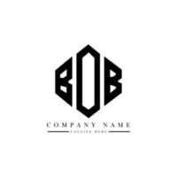 BOB letter logo design with polygon shape. BOB polygon and cube shape logo design. BOB hexagon vector logo template white and black colors. BOB monogram, business and real estate logo.