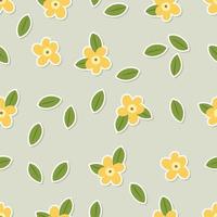 Seamless floral element pattern in flat style vector