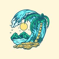 Beach Summer Vibes Illustration vector