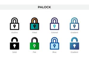 Padlock icon in different style. Padlock vector icons designed in outline, solid, colored, filled, gradient, and flat style. Symbol, logo illustration. Vector illustration