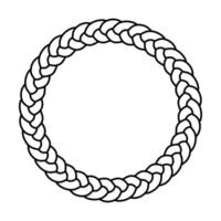 circle black rope pattern frame ornament vector design