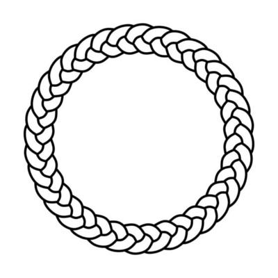 circle black rope pattern frame ornament vector design
