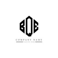 BQE letter logo design with polygon shape. BQE polygon and cube shape logo design. BQE hexagon vector logo template white and black colors. BQE monogram, business and real estate logo.