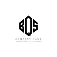 BQS letter logo design with polygon shape. BQS polygon and cube shape logo design. BQS hexagon vector logo template white and black colors. BQS monogram, business and real estate logo.