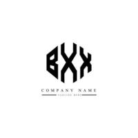 diseño de logotipo de letra bxx con forma de polígono. Diseño de logotipo en forma de cubo y polígono bxx. bxx hexágono vector logo plantilla colores blanco y negro. Monograma bxx, logotipo comercial y inmobiliario.