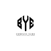 BYE letter logo design with polygon shape. BYE polygon and cube shape logo design. BYE hexagon vector logo template white and black colors. BYE monogram, business and real estate logo.