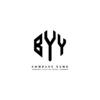 diseño de logotipo de letra byy con forma de polígono. byy polígono y diseño de logotipo en forma de cubo. byy hexágono vector logo plantilla colores blanco y negro. byy monograma, logotipo empresarial y inmobiliario.