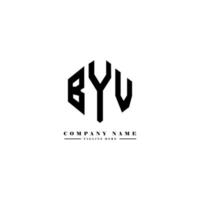 BYV letter logo design with polygon shape. BYV polygon and cube shape logo design. BYV hexagon vector logo template white and black colors. BYV monogram, business and real estate logo.