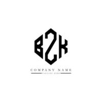 BZK letter logo design with polygon shape. BZK polygon and cube shape logo design. BZK hexagon vector logo template white and black colors. BZK monogram, business and real estate logo.