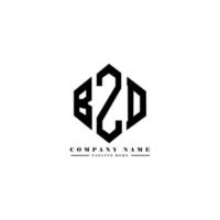 BZD letter logo design with polygon shape. BZD polygon and cube shape logo design. BZD hexagon vector logo template white and black colors. BZD monogram, business and real estate logo.