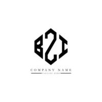 BZI letter logo design with polygon shape. BZI polygon and cube shape logo design. BZI hexagon vector logo template white and black colors. BZI monogram, business and real estate logo.