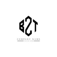 BZT letter logo design with polygon shape. BZT polygon and cube shape logo design. BZT hexagon vector logo template white and black colors. BZT monogram, business and real estate logo.