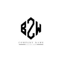 BZW letter logo design with polygon shape. BZW polygon and cube shape logo design. BZW hexagon vector logo template white and black colors. BZW monogram, business and real estate logo.