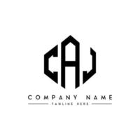 CAJ letter logo design with polygon shape. CAJ polygon and cube shape logo design. CAJ hexagon vector logo template white and black colors. CAJ monogram, business and real estate logo.