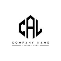 CAL letter logo design with polygon shape. CAL polygon and cube shape logo design. CAL hexagon vector logo template white and black colors. CAL monogram, business and real estate logo.