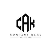 CAK letter logo design with polygon shape. CAK polygon and cube shape logo design. CAK hexagon vector logo template white and black colors. CAK monogram, business and real estate logo.