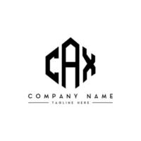 CAX letter logo design with polygon shape. CAX polygon and cube shape logo design. CAX hexagon vector logo template white and black colors. CAX monogram, business and real estate logo.