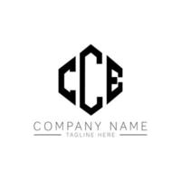 CCE letter logo design with polygon shape. CCE polygon and cube shape logo design. CCE hexagon vector logo template white and black colors. CCE monogram, business and real estate logo.