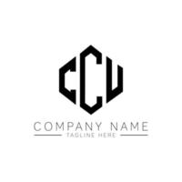 CCU letter logo design with polygon shape. CCU polygon and cube shape logo design. CCU hexagon vector logo template white and black colors. CCU monogram, business and real estate logo.