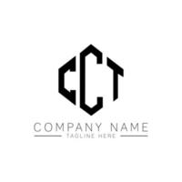 CCT letter logo design with polygon shape. CCT polygon and cube shape logo design. CCT hexagon vector logo template white and black colors. CCT monogram, business and real estate logo.