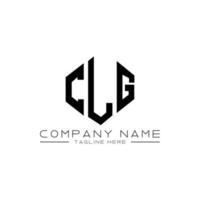CLG letter logo design with polygon shape. CLG polygon and cube shape logo design. CLG hexagon vector logo template white and black colors. CLG monogram, business and real estate logo.