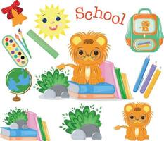 A set of bright fun school life stickers for school kids 02 140722 10