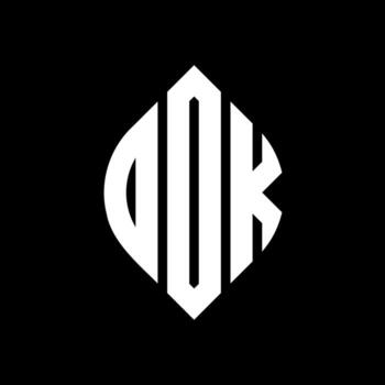 DOK circle letter logo design with circle and ellipse shape. DOK ellipse letters with typographic style. The three initials form a circle logo. DOK Circle Emblem Abstract Monogram Letter Mark Vector. vector