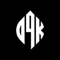 DQK circle letter logo design with circle and ellipse shape. DQK ellipse letters with typographic style. The three initials form a circle logo. DQK Circle Emblem Abstract Monogram Letter Mark Vector. vector