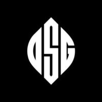 DSG circle letter logo design with circle and ellipse shape. DSG ellipse letters with typographic style. The three initials form a circle logo. DSG Circle Emblem Abstract Monogram Letter Mark Vector. vector