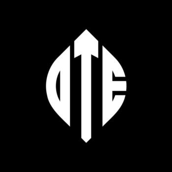 DTE circle letter logo design with circle and ellipse shape. DTE ellipse letters with typographic style. The three initials form a circle logo. DTE Circle Emblem Abstract Monogram Letter Mark Vector. vector