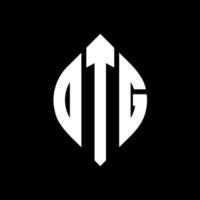 DTG circle letter logo design with circle and ellipse shape. DTG ellipse letters with typographic style. The three initials form a circle logo. DTG Circle Emblem Abstract Monogram Letter Mark Vector. vector