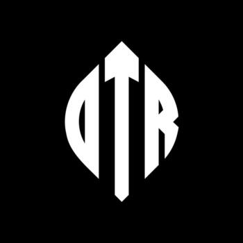 DTR circle letter logo design with circle and ellipse shape. DTR ellipse letters with typographic style. The three initials form a circle logo. DTR Circle Emblem Abstract Monogram Letter Mark Vector. vector