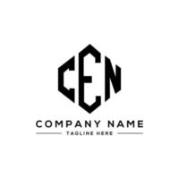 CEN letter logo design with polygon shape. CEN polygon and cube shape logo design. CEN hexagon vector logo template white and black colors. CEN monogram, business and real estate logo.