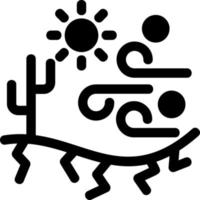 icono de glifo del clima del desierto vector