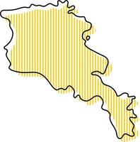 Stylized simple outline map of Armenia icon. vector