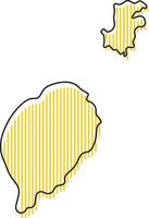 Stylized simple outline map of Sao Tome and Principe icon. vector