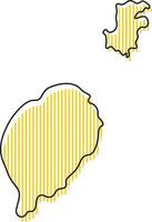 Stylized simple outline map of Sao Tome and Principe icon. vector