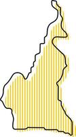 Stylized simple outline map of Cameroon icon. vector