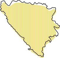 Stylized simple outline map of Bosnia and Herzegovina icon. vector